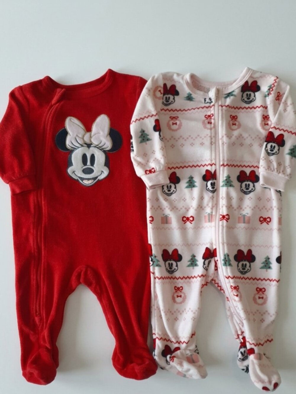 Disney Baby Minnie Mouse Fleece Footed Sleepers 2-Pack - Size 6 Months Christmas